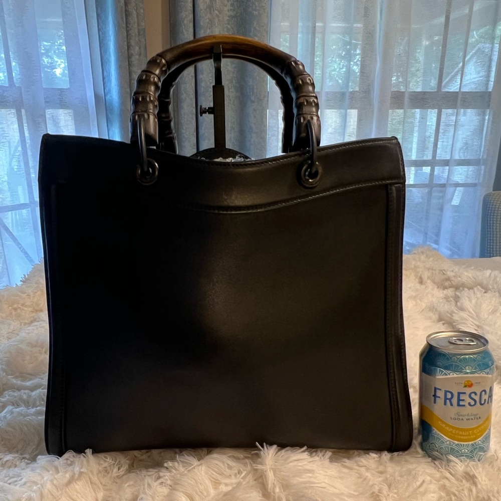 Sold Gucci Diana  black leather  Handbag with Bamboo Handles